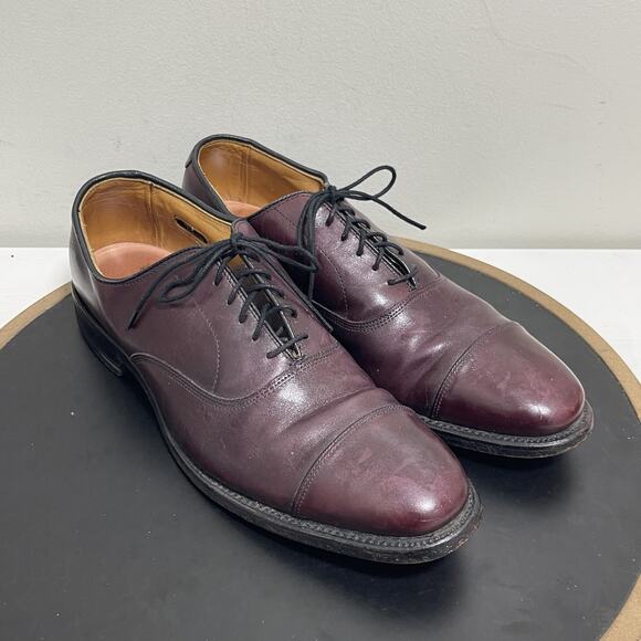 Allen Edmonds Park Avenue Shoes Mens Size 9 AA Burgundy Leather Oxford Dress USA main image 5